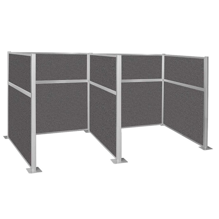 Versare Pre-Configured Hush Panel Cubicle 6' x 6' Charcoal Gray Fabric 1859407